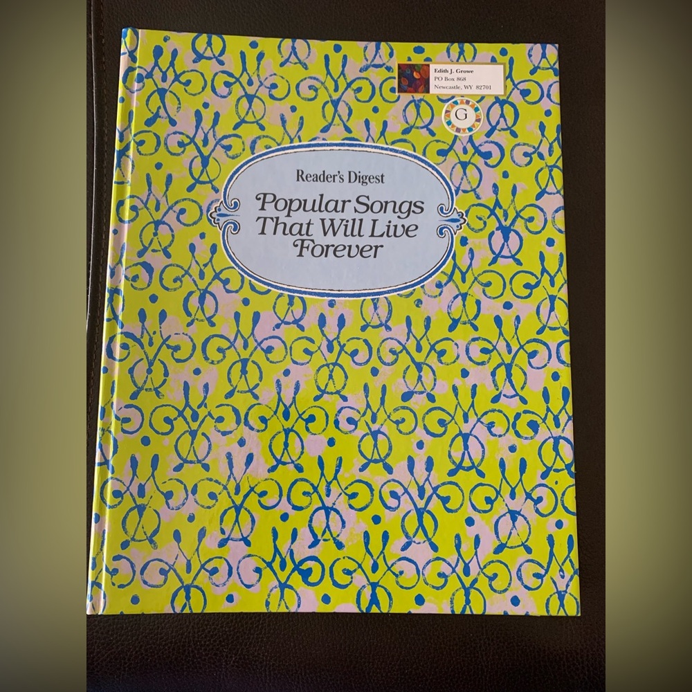 Vintage 1982 Reader's Digest Popular Songs That Will Live Forever Sheet Music